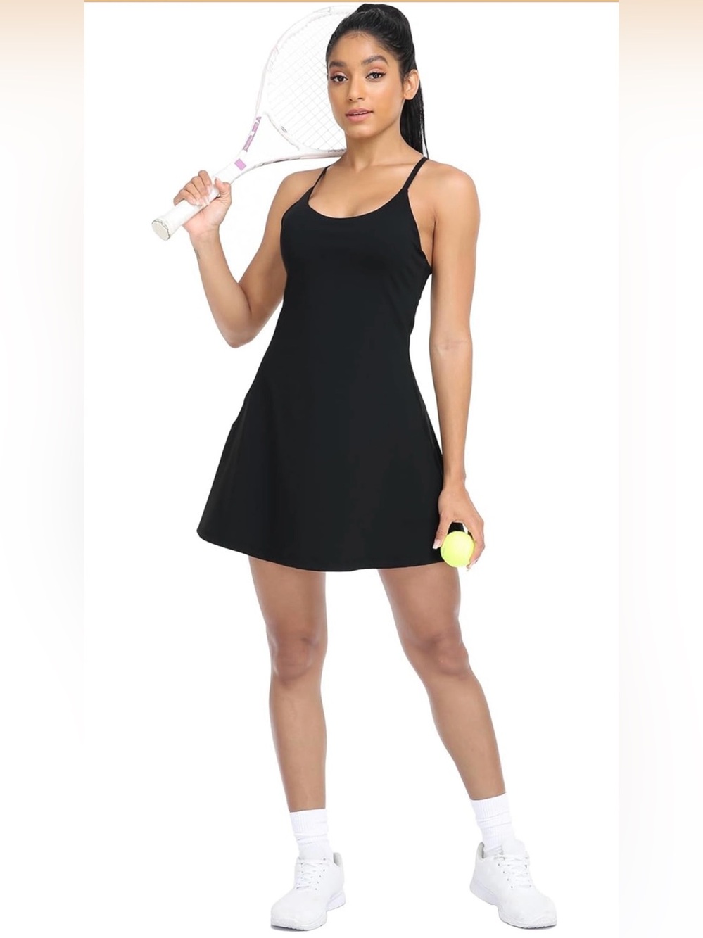 NWT.all in motion Black Slip Chemise with Adjustable Straps Size Small